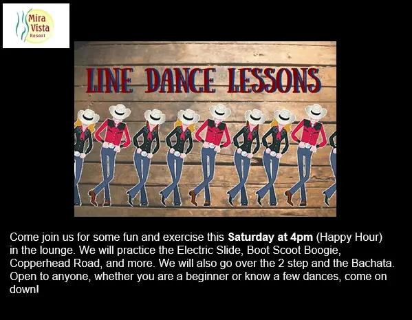 Mira Vista Resort Line Dance Lessons